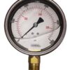 Manómetro Dial 4" en PSI, conexión 1/2"NPT inferior ,internos bronce
